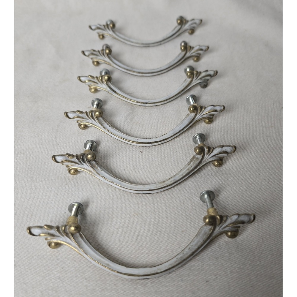 Vnt Set Of 6 4.5" Long French Provincial Victorian Drawer Pulls 3" Center
